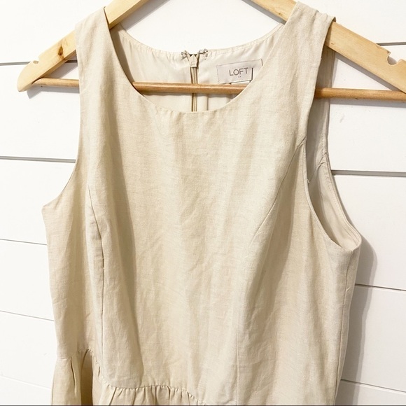 LOFT | Linen Blend Floral Fit and Flare Dress Size 6 - Picture 6 of 10